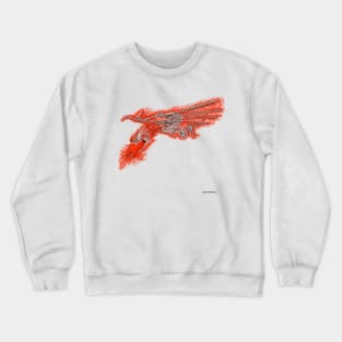 Fire Dragon On White Crewneck Sweatshirt